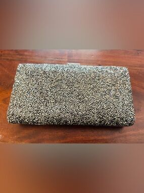 Macy's Metallic Crystal-Studded Evening Clutch in Silver-Tone